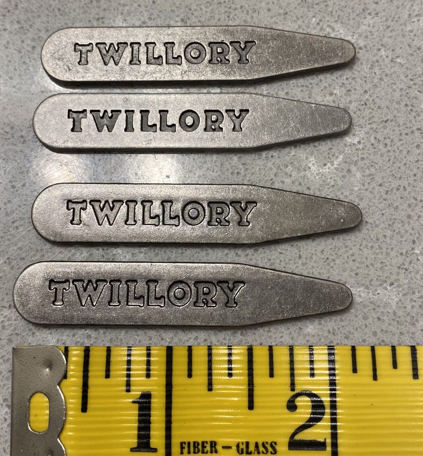 Twillory Metal Brass 2.25” Mens Dress Shirt Spread Collar Stays (4)