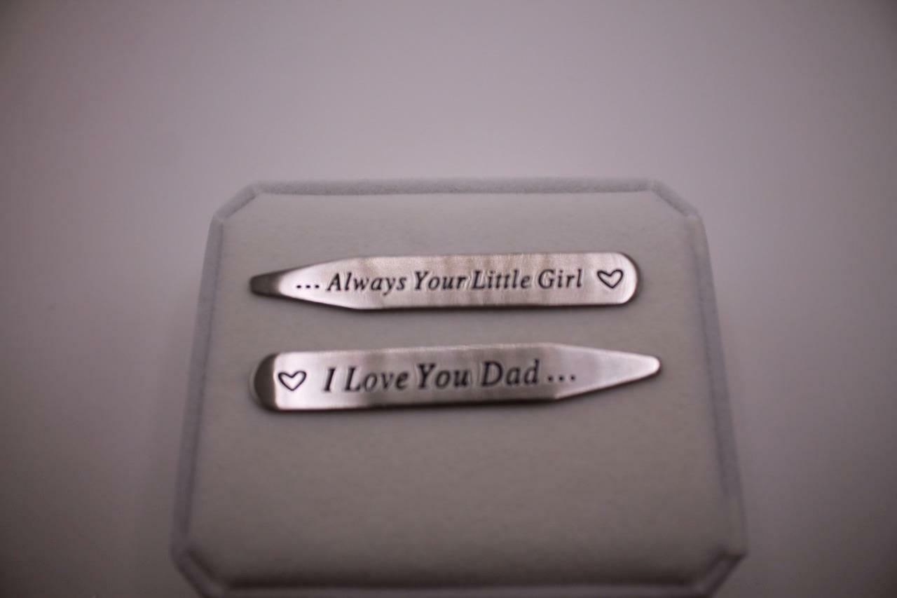 Nib Melix Collar Stays I Love You Dad ...always Your Little Girl Sterling Silver